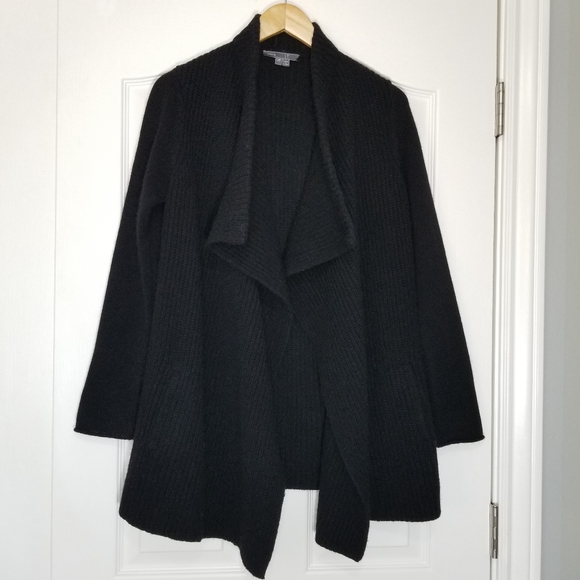 Vince Open Front Ribbed Waterfall Cardigan - Picture 3 of 7